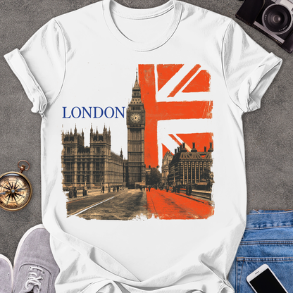 London | Unisex Softstyle T-Shirt | Retro Style Travel Tee