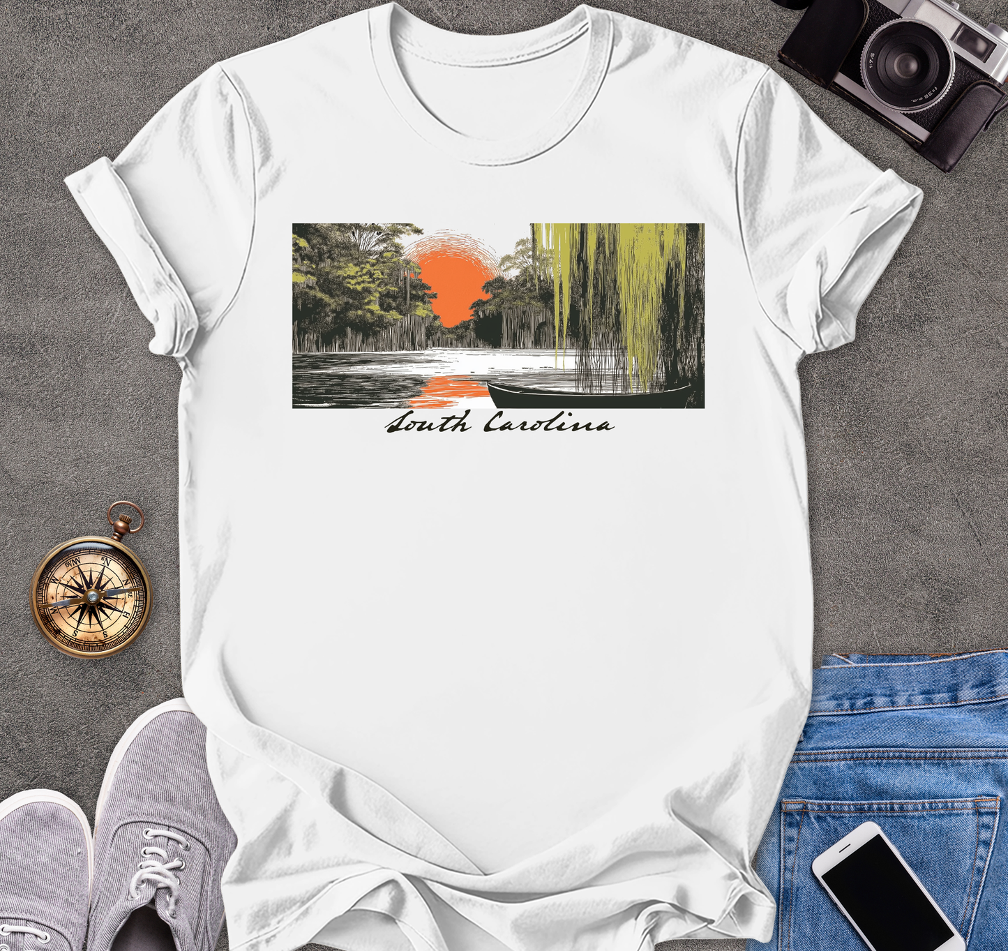 South Carolina-Moss in The Trees | Unisex Softstyle T-Shirt | Travel Lover Tee