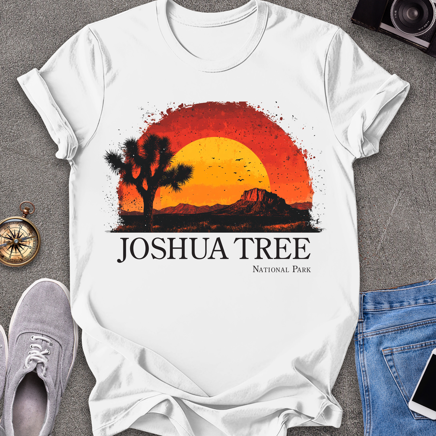 Joshua Tree-Joshua Tree National Park Half-Sunset T-Shirt