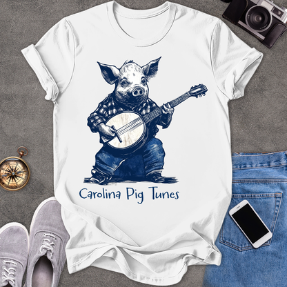 Carolina Pig Tunes | Unisex Softstyle T-Shirt | Fun and Casual Music Lover Tee