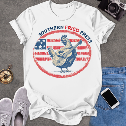 Southern Fried Frets | Unisex Softstyle T-Shirt | Fun and Casual Music Lover Tee