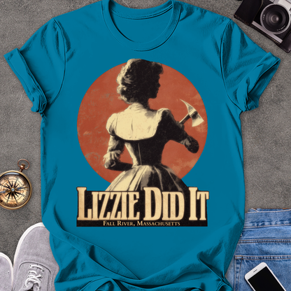 Lizzie Did It, Fall River Massachusetts | Unisex Softstyle T-Shirt | Massachusetts Travel Tee