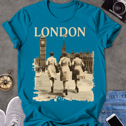 London | Unisex Softstyle T-Shirt | Retro Style London Travel Tee