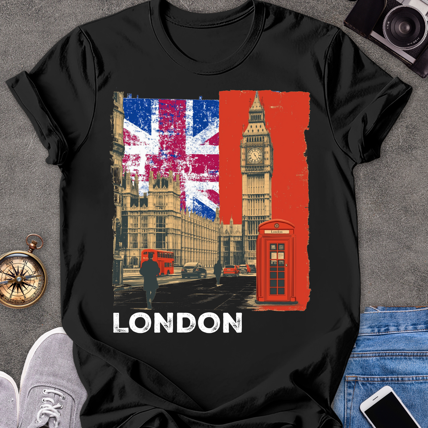 London | Unisex Softstyle T-Shirt | Retro Style Travel Tee