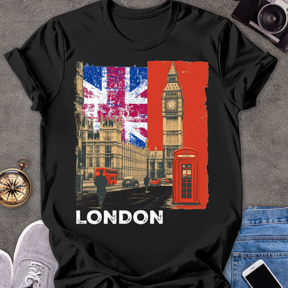 London | Unisex Softstyle T-Shirt | Retro Style Travel Tee