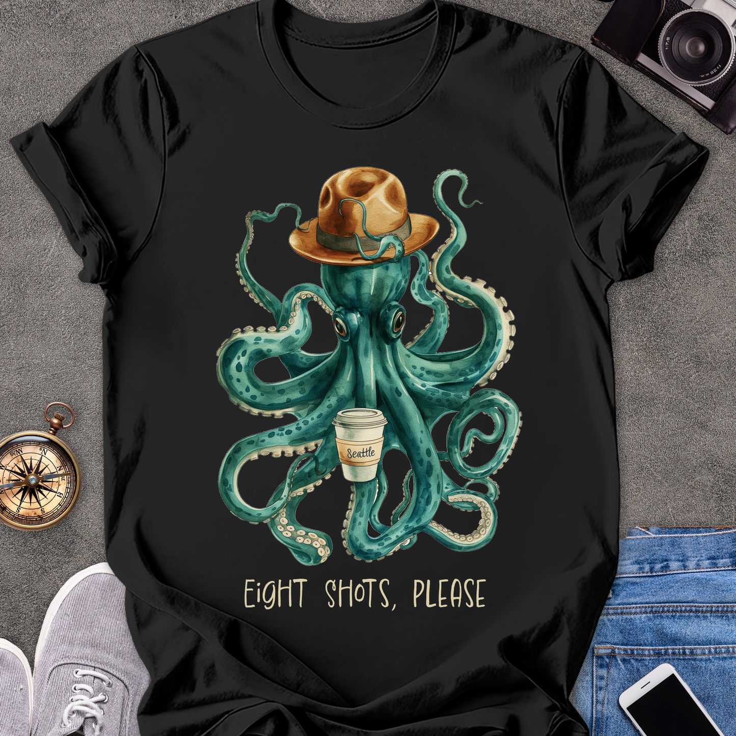 Eight Shots Please-Seattle| Unisex Softstyle T-Shirt | Seattle Travel Tee