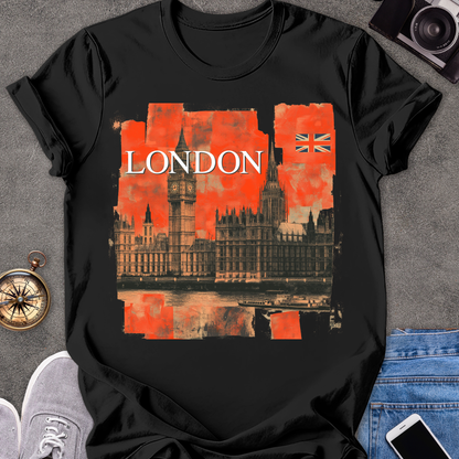 London | Unisex Softstyle T-Shirt | Retro Style Travel Tee