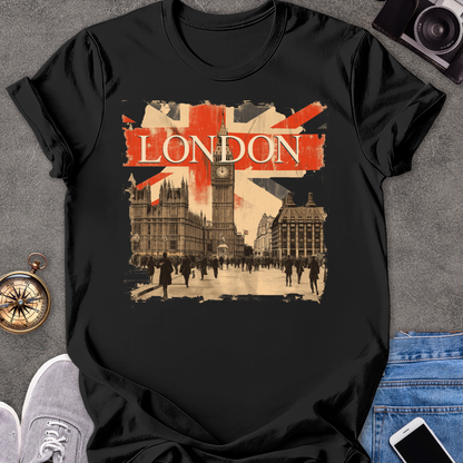 London | Unisex Softstyle T-Shirt | Retro Style Travel Tee