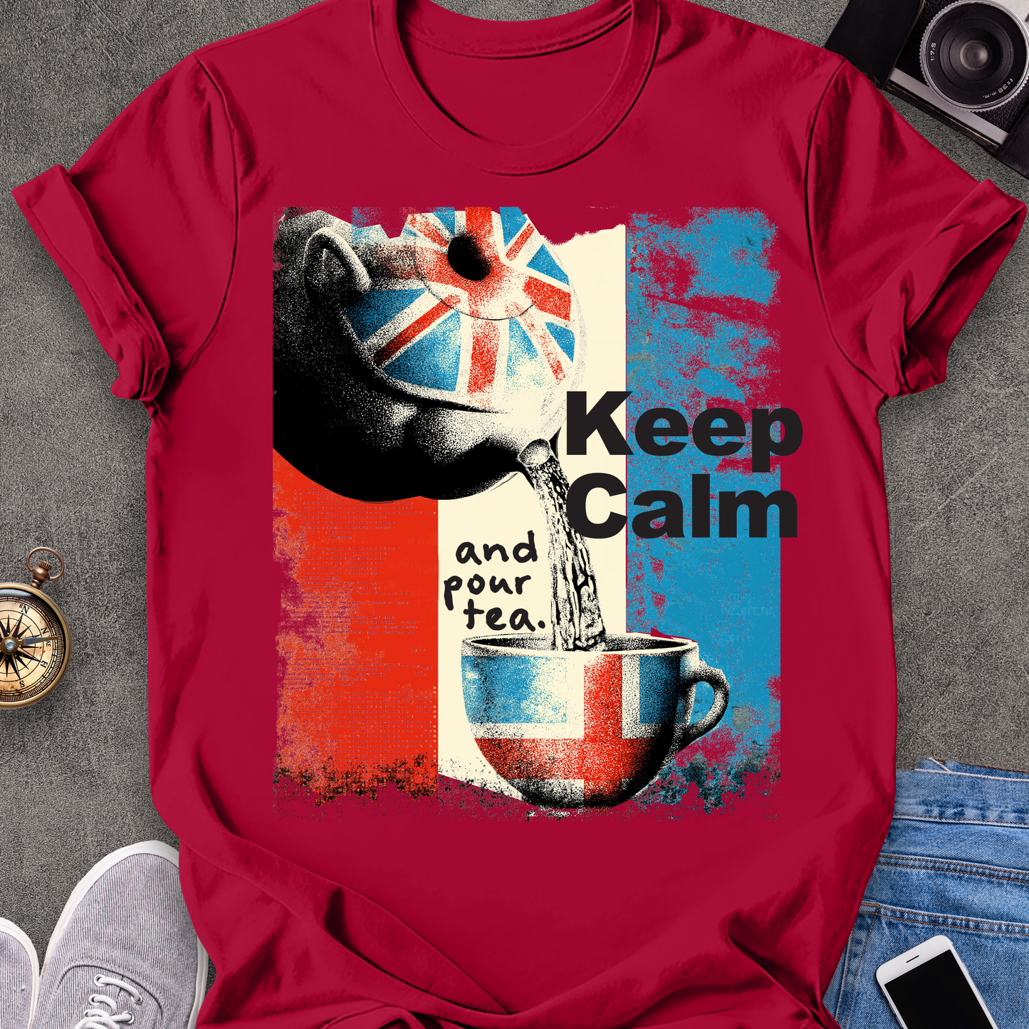 Keep Calm and Pour Tea | Softstyle T-Shirt | England Travel Tee