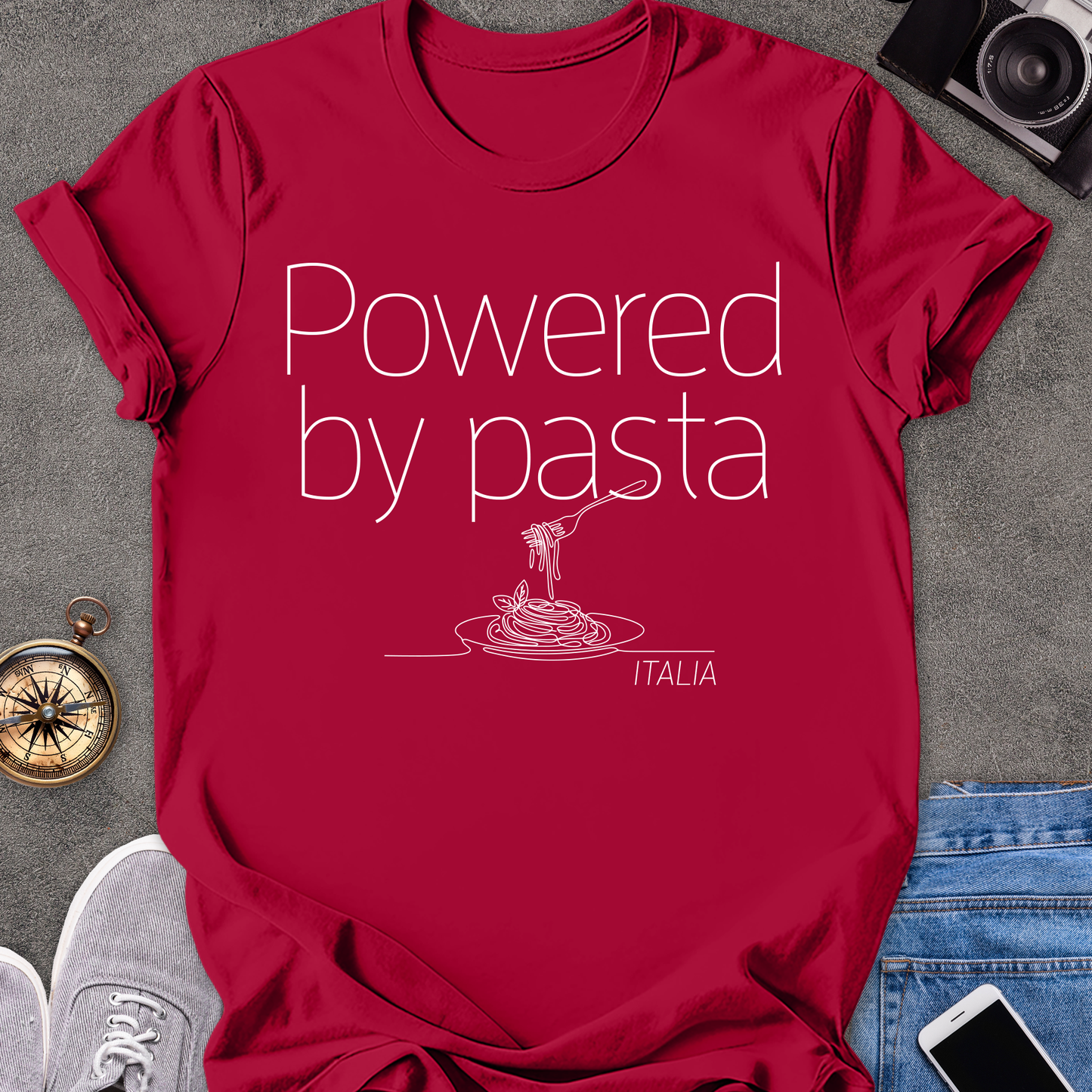 Powered by pasta, Italia | Softstyle T-Shirt | Italy Travel Tee