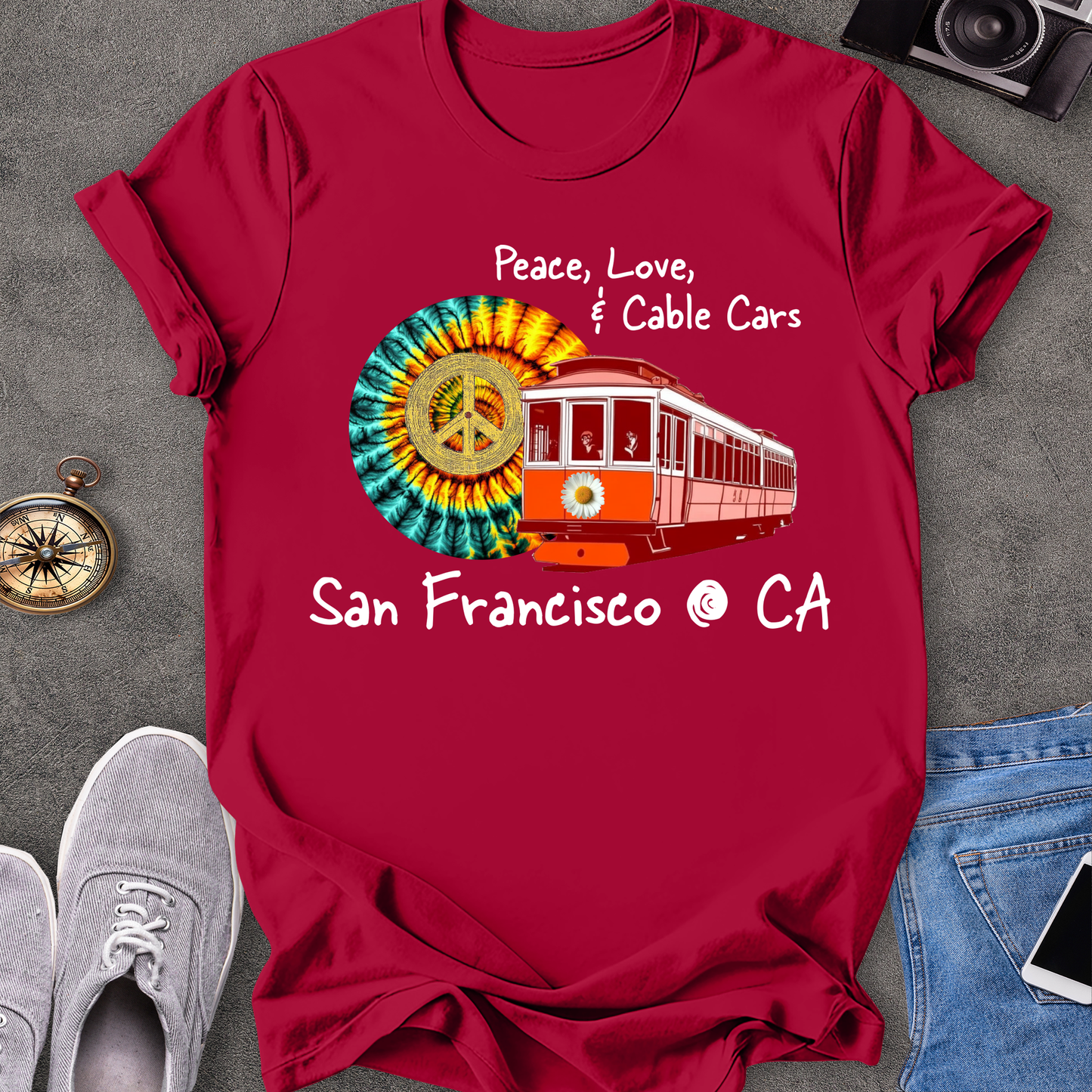 Peace Love & Cable Cars - San Francisco T-Shirt
