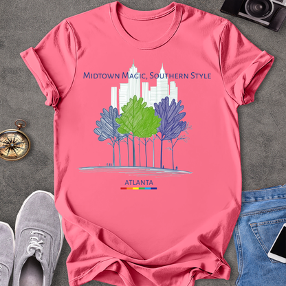 Midtown Magic, Southern Style - Atlanta | Unisex Softstyle T-Shirt | Gay Pride