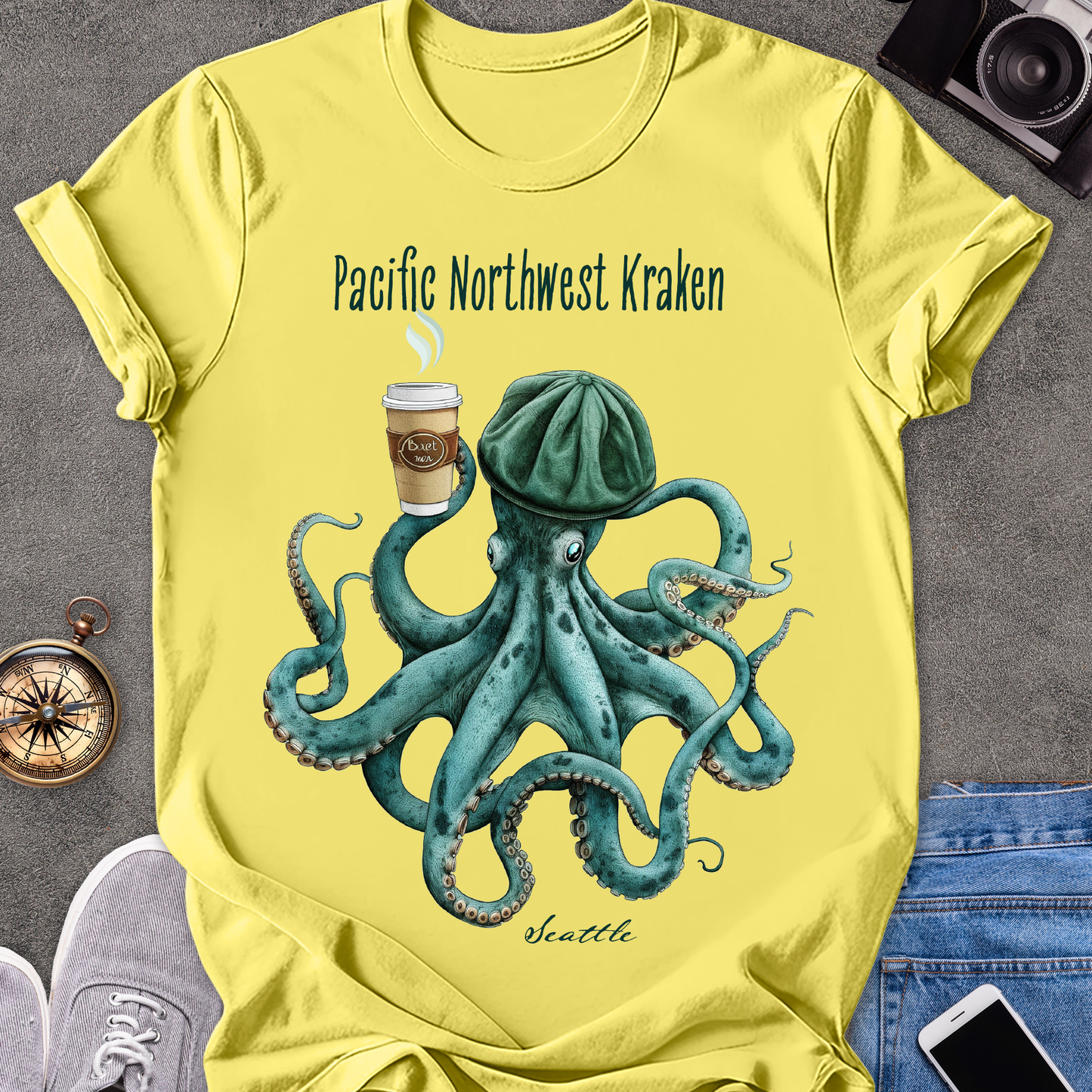 Pacific Northwest Kraken-Seattle| Unisex Softstyle T-Shirt | Seattle Travel Tee