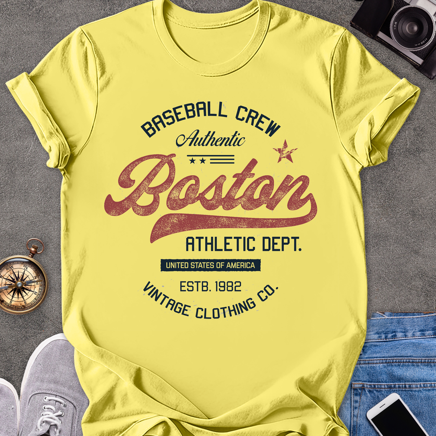 Baseball Crew Authentic Boston | Unisex Softstyle T-Shirt | Boston Massachusetts Travel Tee