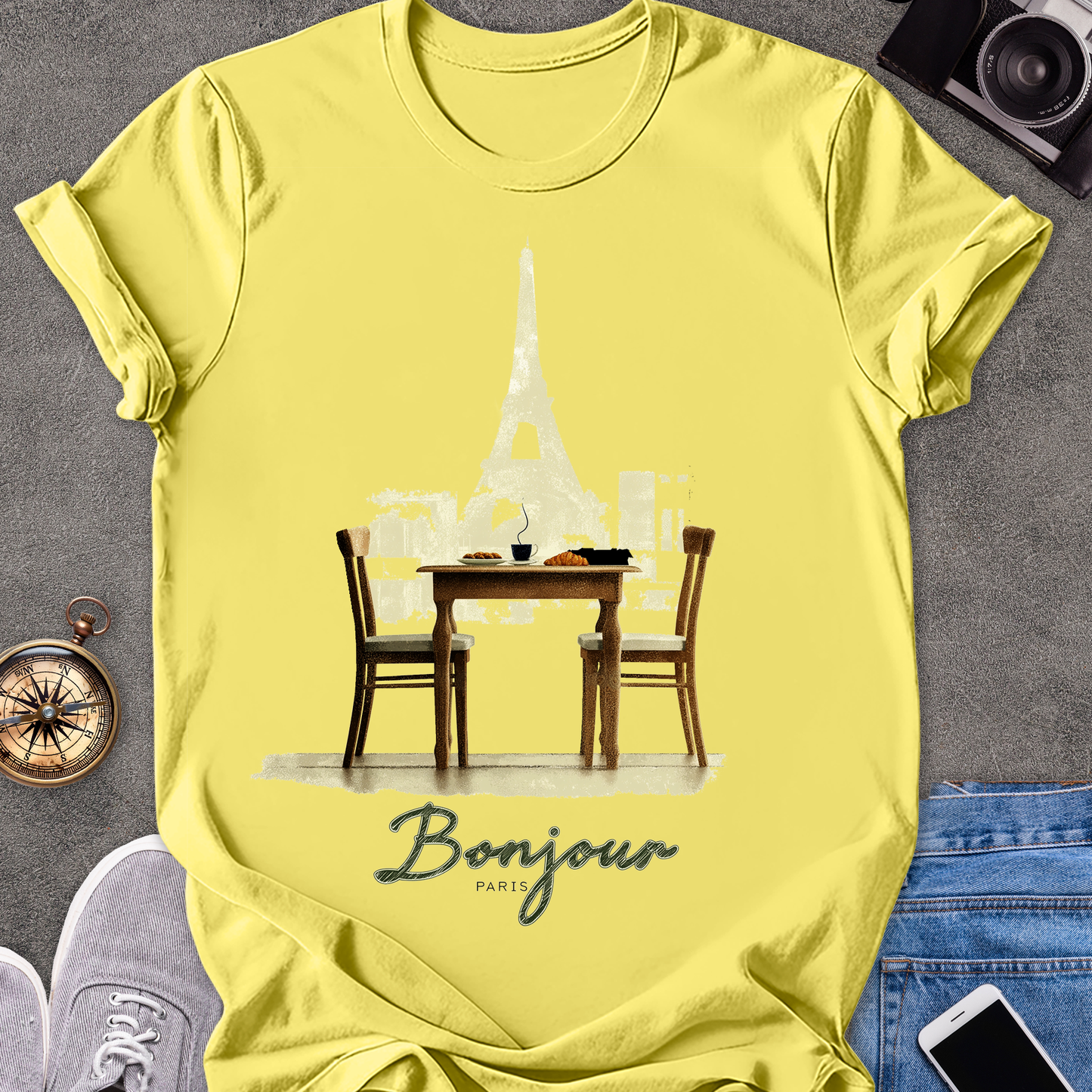 Bonjour Paris | Softstyle T-Shirt | French Travel Tee