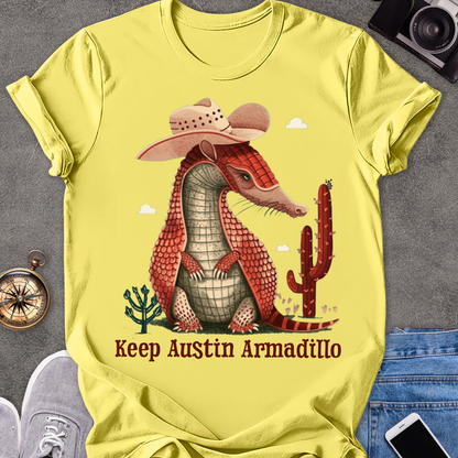 Keep Austin Armadillo| Unisex Softstyle T-Shirt | Texas Travel Tee