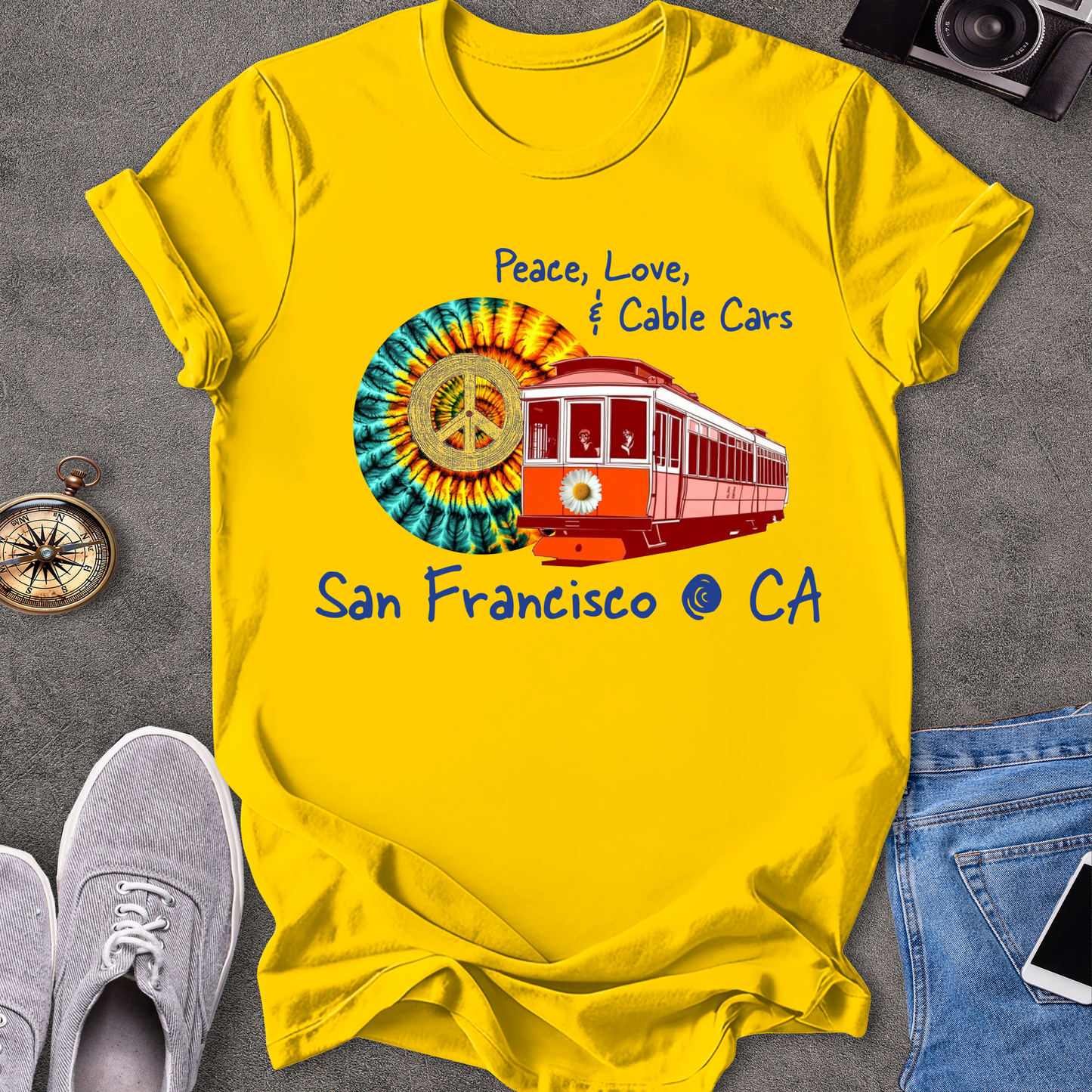 Peace Love & Cable Cars - San Francisco T-Shirt