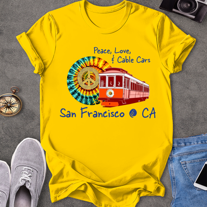Peace Love & Cable Cars - San Francisco T-Shirt