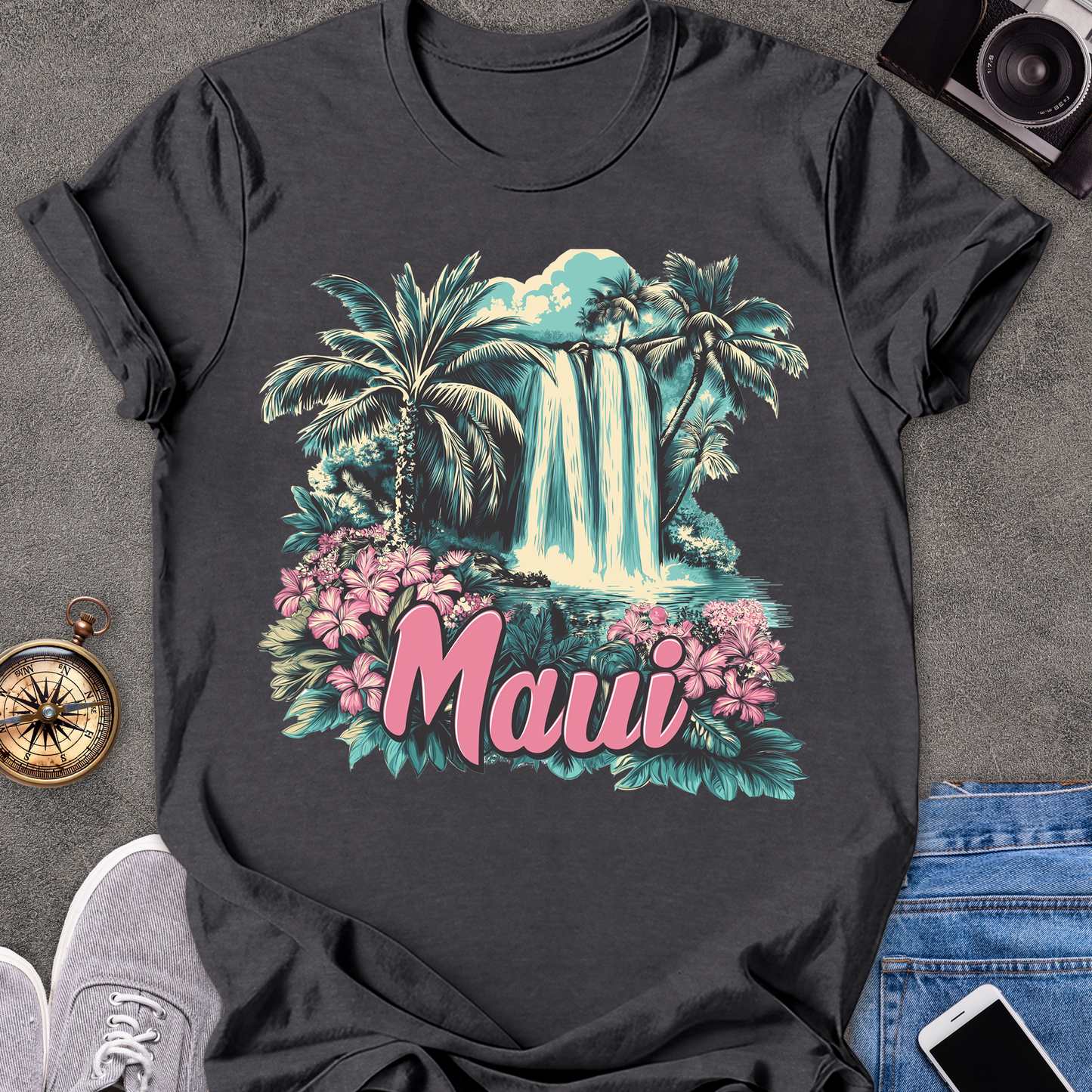 Maui - Hawaii | Unisex Softstyle T-Shirt | Waterfall Tee