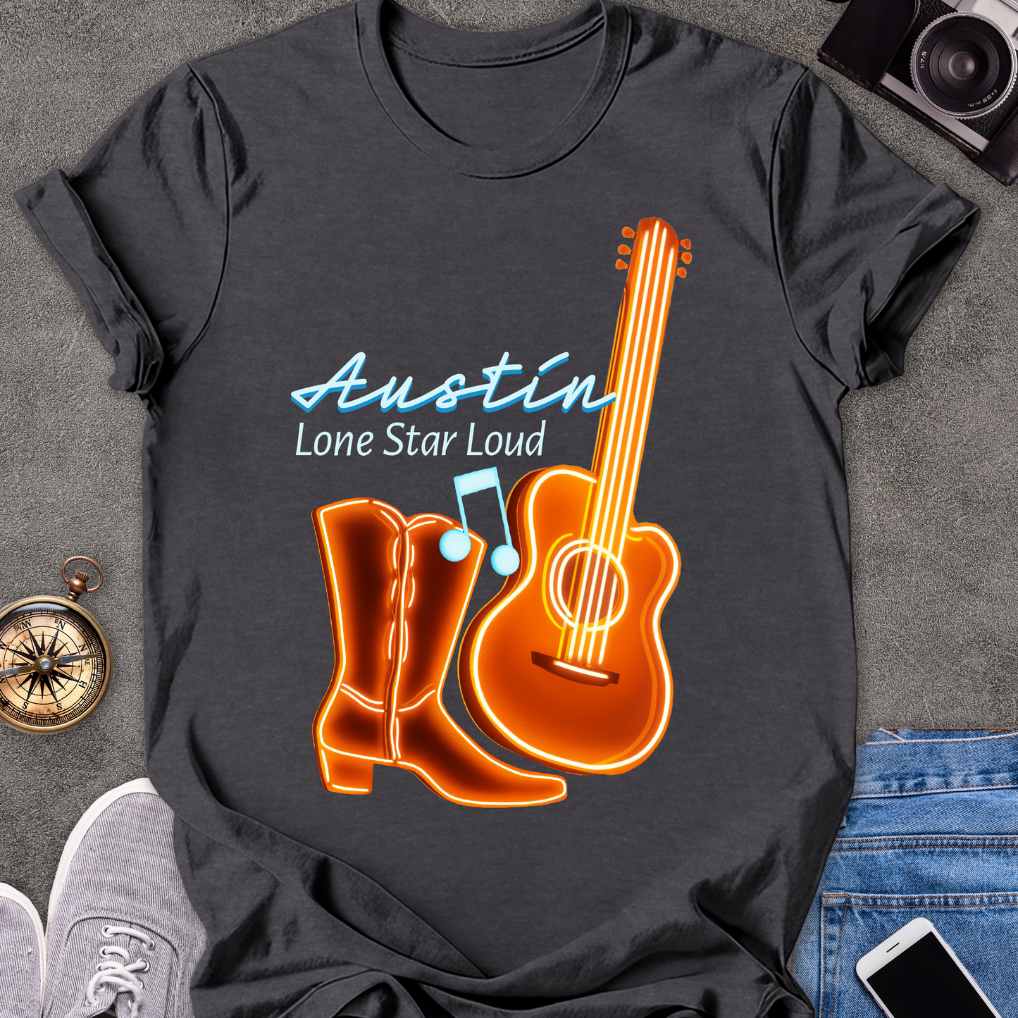 Austin - Lone Star Loud | Unisex Softstyle T-Shirt | Fun and Casual Music Lover Tee