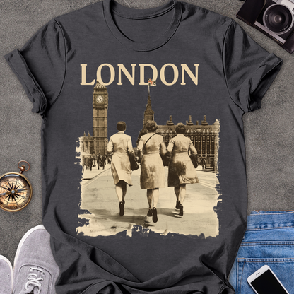 London | Unisex Softstyle T-Shirt | Retro Style London Travel Tee