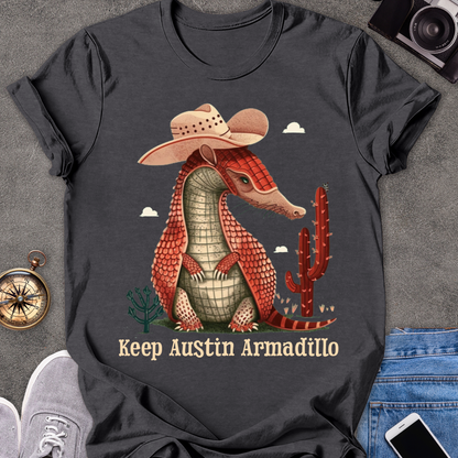 Keep Austin Armadillo| Unisex Softstyle T-Shirt | Texas Travel Tee