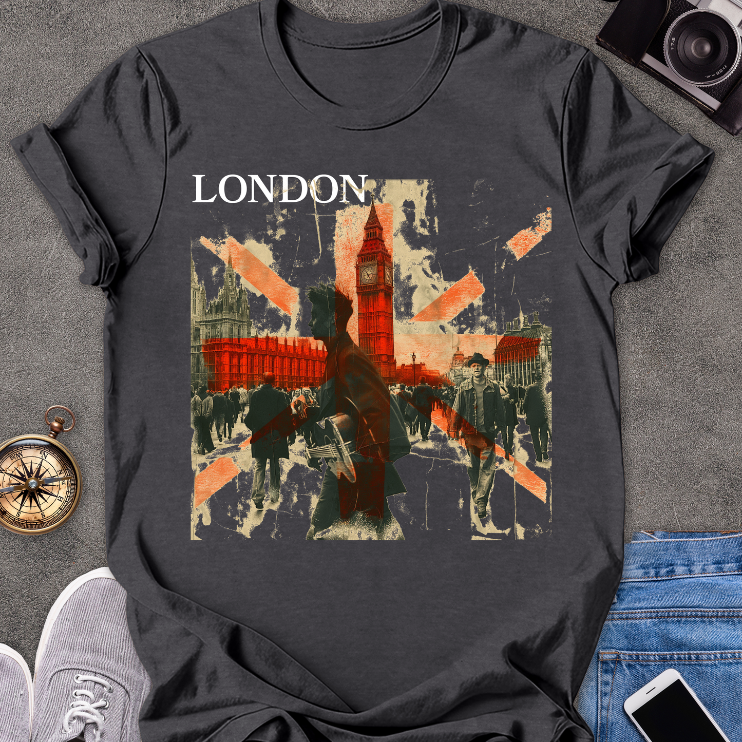 London | Unisex Softstyle T-Shirt | Retro London Travel Tee