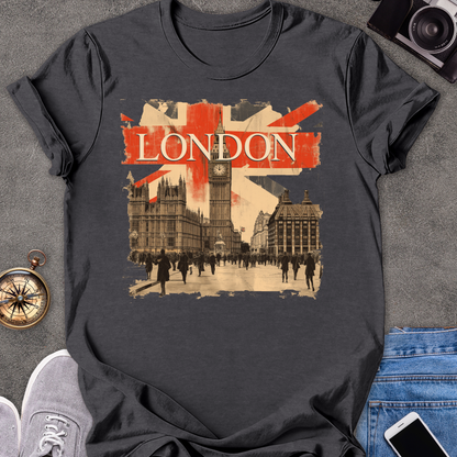 London | Unisex Softstyle T-Shirt | Retro Style Travel Tee