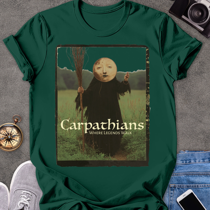 Carpathians, Where Legends Walk | Softstyle T-Shirt | Vintage Romanian Pagan Travel Tee