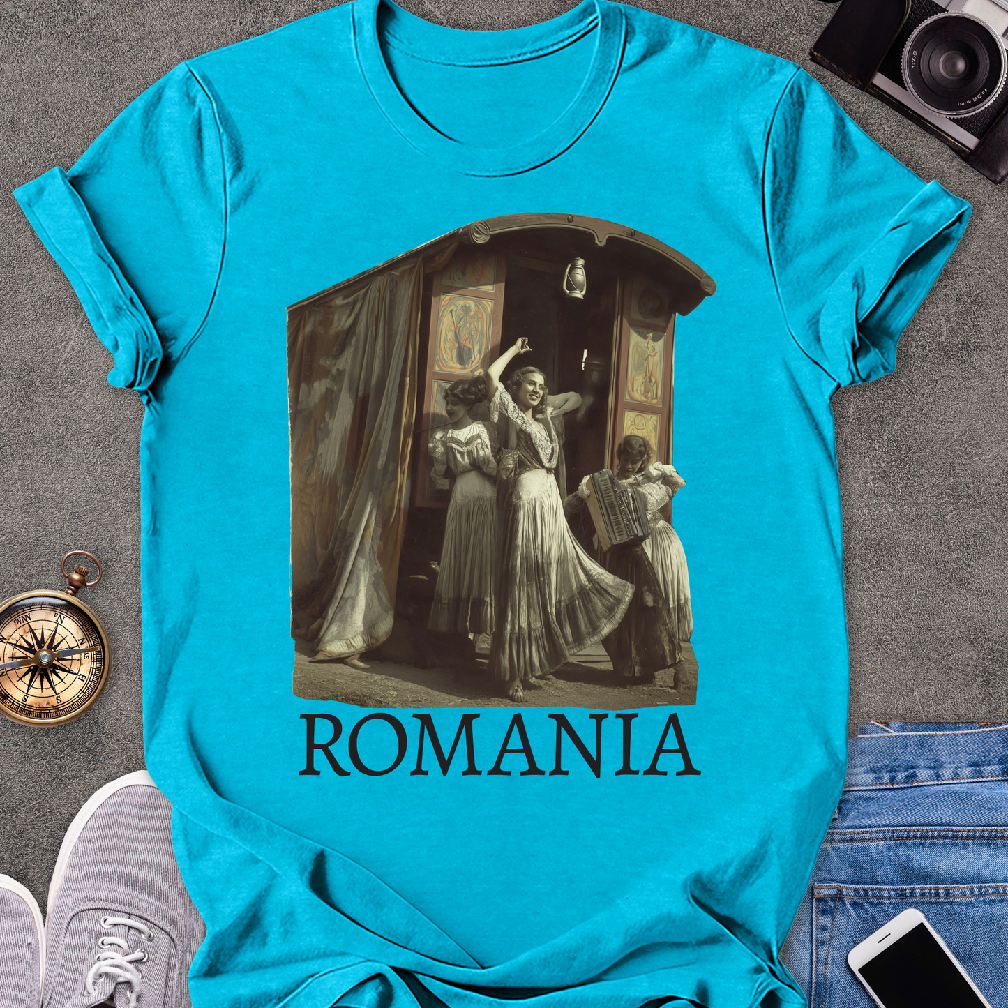 Romania | Softstyle T-Shirt | Vintage Romanian Gypsys Travel Tee