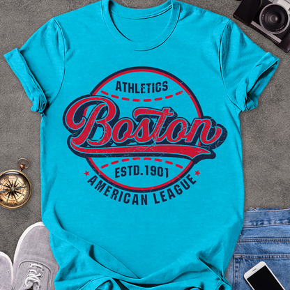 Athletics Boston Est. 1901 American League | Unisex Softstyle T-Shirt | Boston Baseball Travel Tee