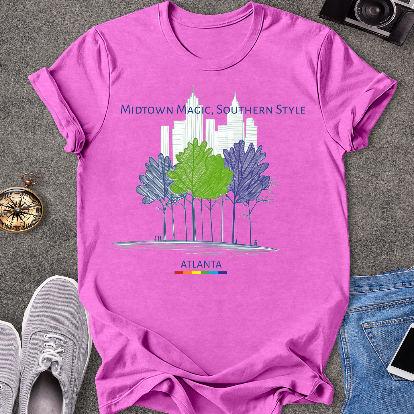 Midtown Magic, Southern Style - Atlanta | Unisex Softstyle T-Shirt | Gay Pride