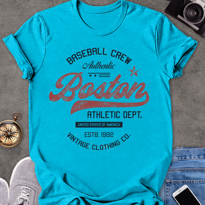 Baseball Crew Authentic Boston | Unisex Softstyle T-Shirt | Boston Massachusetts Travel Tee