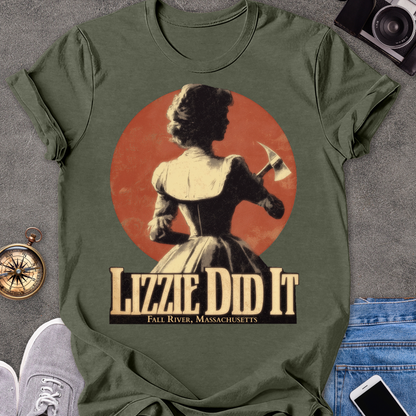 Lizzie Did It, Fall River Massachusetts | Unisex Softstyle T-Shirt | Massachusetts Travel Tee