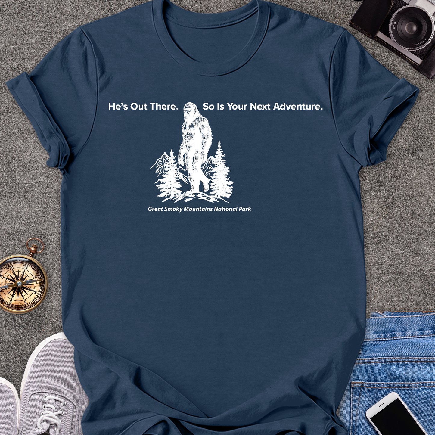 He's Out There. So Is Your Next Adventure-Great Smoky Mountains National Park| Unisex Softstyle T-Shirt | Great Smoky Mountains Travel Tee