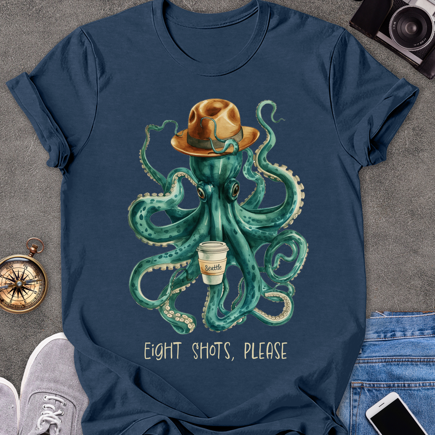 Eight Shots Please-Seattle| Unisex Softstyle T-Shirt | Seattle Travel Tee