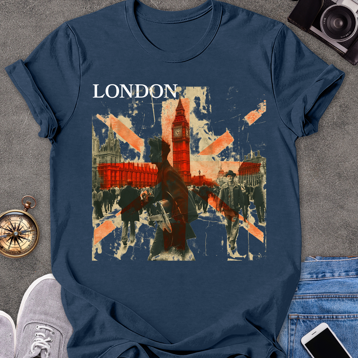 London | Unisex Softstyle T-Shirt | Retro London Travel Tee
