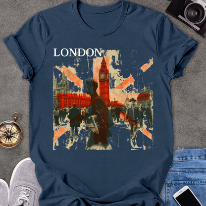 London | Unisex Softstyle T-Shirt | Retro London Travel Tee