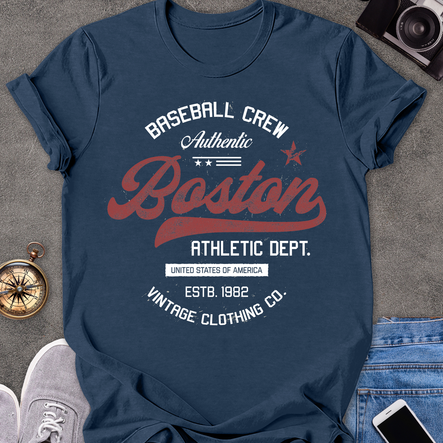 Baseball Crew Authentic Boston | Unisex Softstyle T-Shirt | Boston Massachusetts Travel Tee