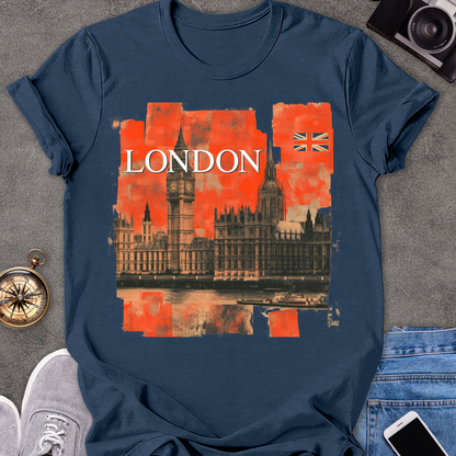 London | Unisex Softstyle T-Shirt | Retro Style Travel Tee