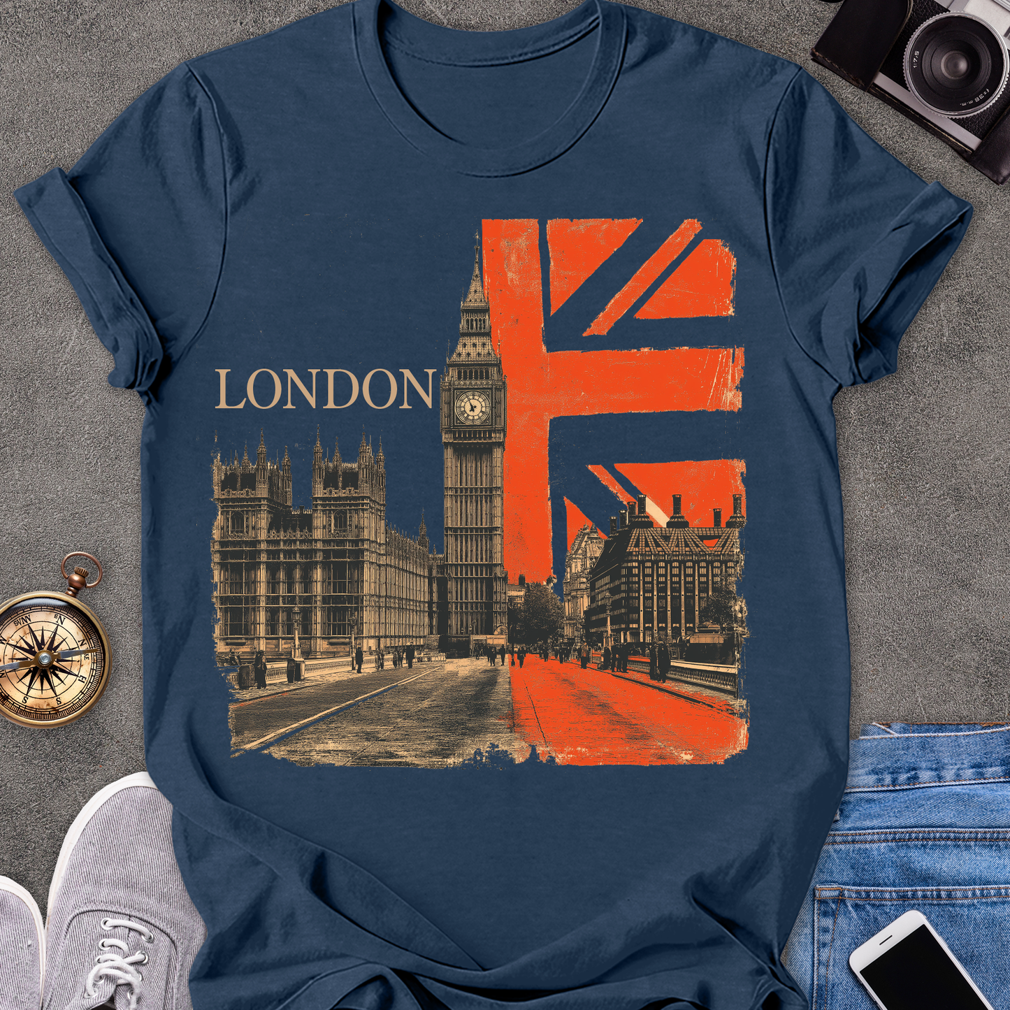 London | Unisex Softstyle T-Shirt | Retro Style Travel Tee