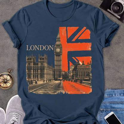 London | Unisex Softstyle T-Shirt | Retro Style Travel Tee