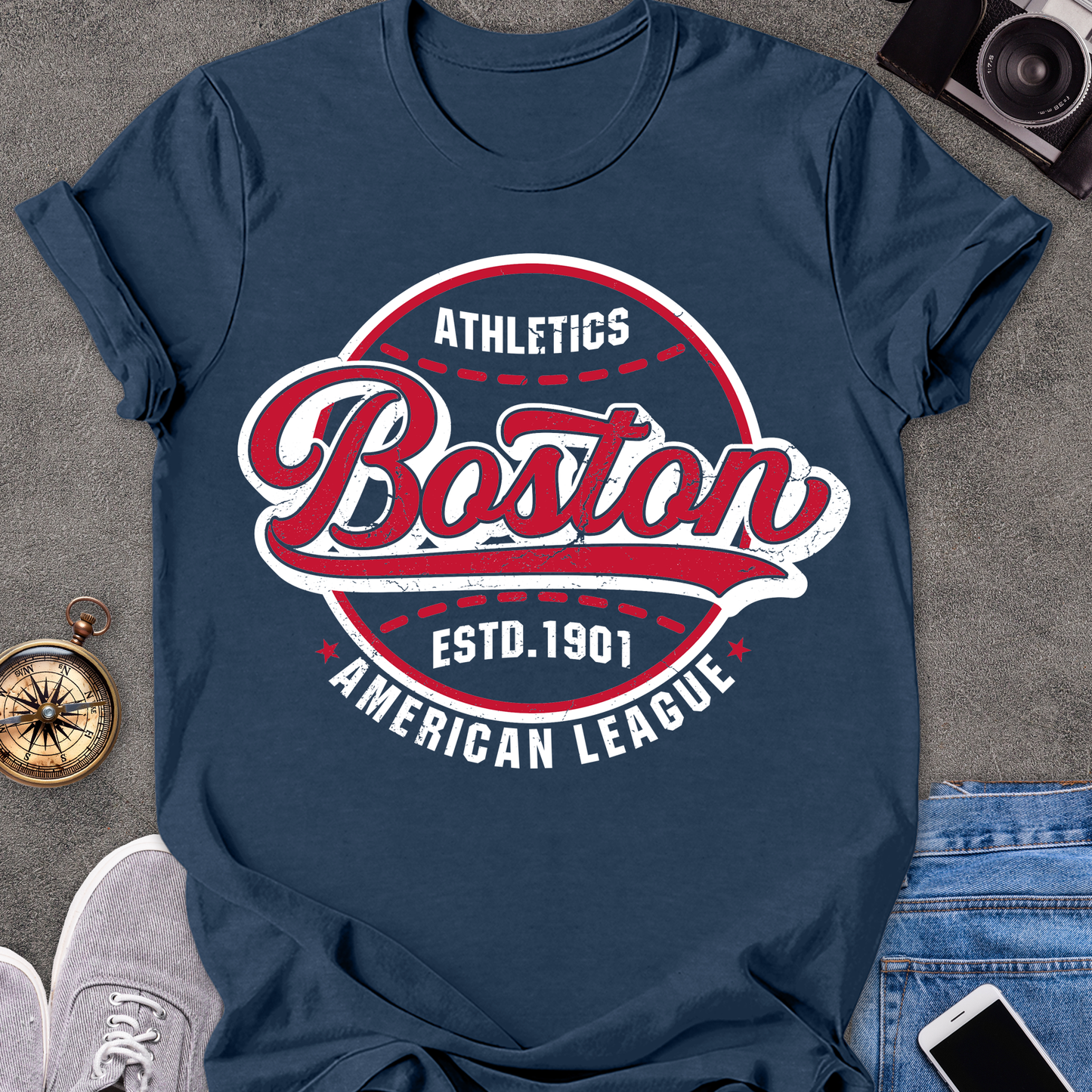 Athletics Boston Est. 1901 American League | Unisex Softstyle T-Shirt | Boston Baseball Travel Tee