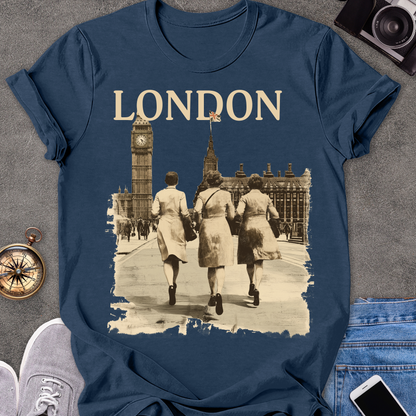 London | Unisex Softstyle T-Shirt | Retro Style London Travel Tee