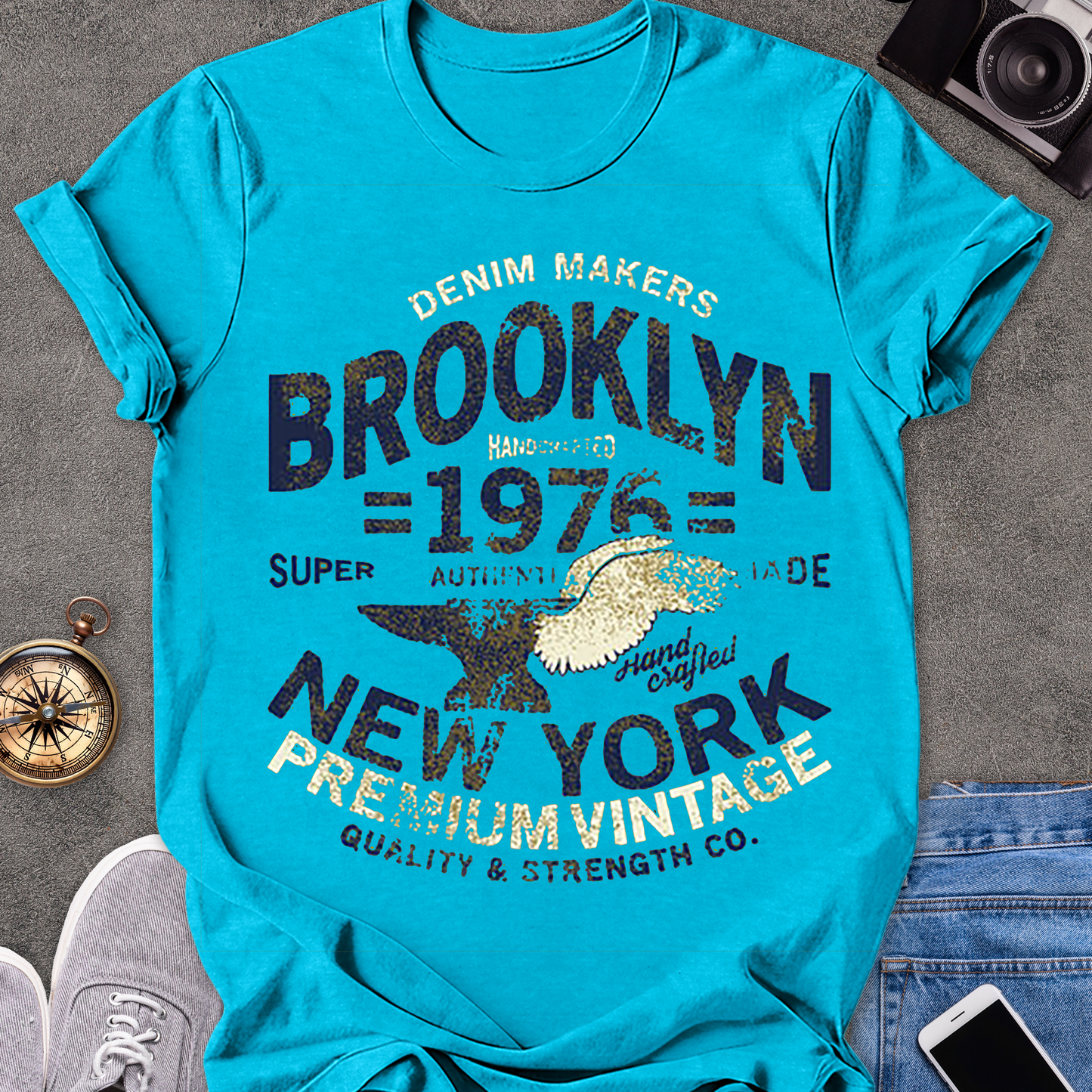 Brooklyn 1976 New York Vintage | Unisex Softstyle T-Shirt | Vintage Brooklyn Travel Tee