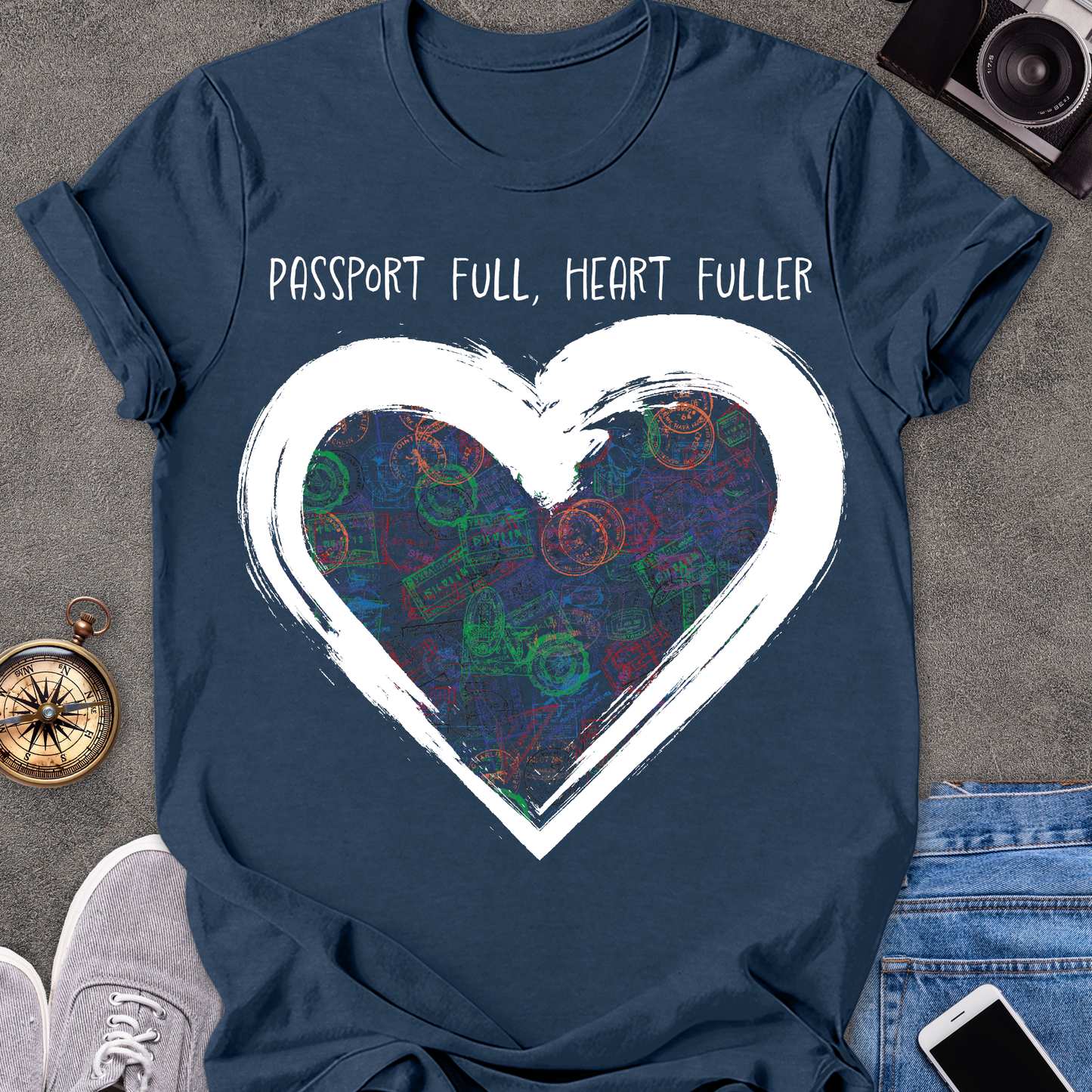 Passport Full, Heart Fuller | Softstyle T-Shirt | Travel Tee