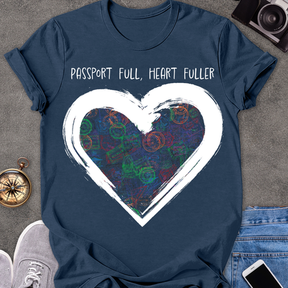 Passport Full, Heart Fuller | Softstyle T-Shirt | Travel Tee