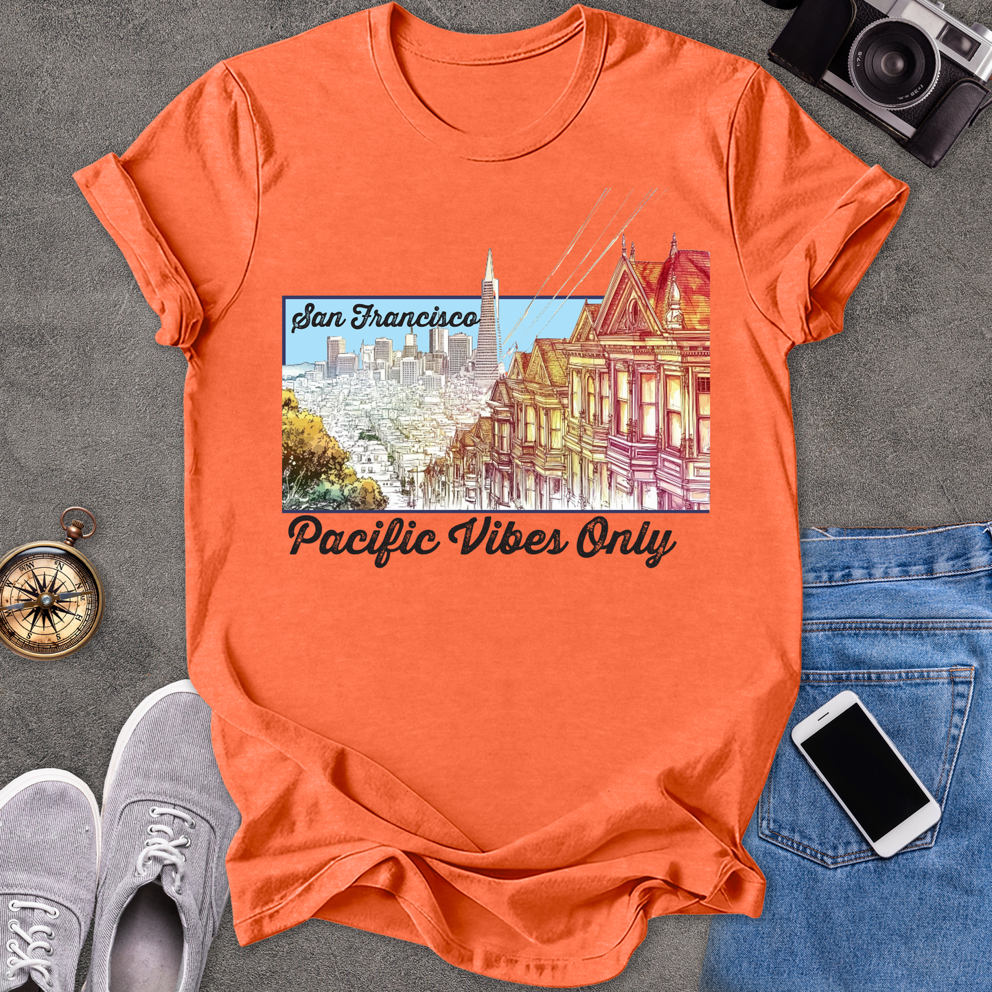 San Francisco - Pacific Vibes Only | Unisex Softstyle T-Shirt | Travel Lover Tee