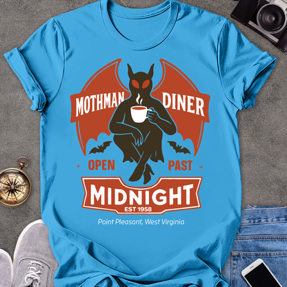 Mothman Diner, Open Past Midnight, Point Pleasant West Virginia | Unisex Softstyle T-Shirt | Mothman Travel Tee