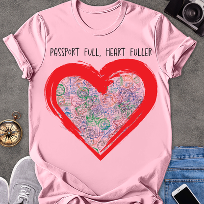Passport Full, Heart Fuller | Softstyle T-Shirt | Travel Tee